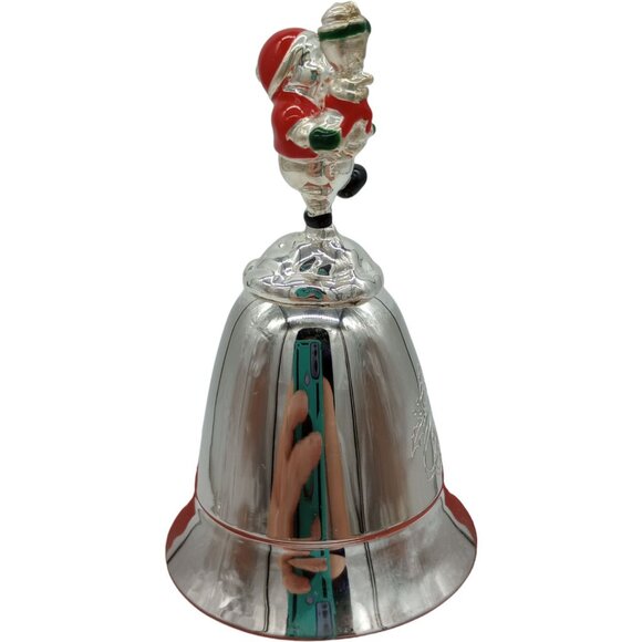 2006 Lenox Disney Christmas Bell Winnie the Pooh Santa Silver Plated Holiday - Picture 5 of 16